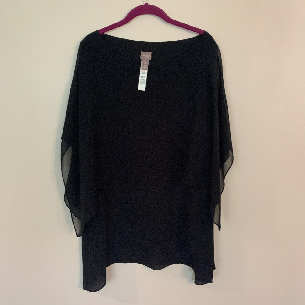 Chico's Layered Top Size 3 Black